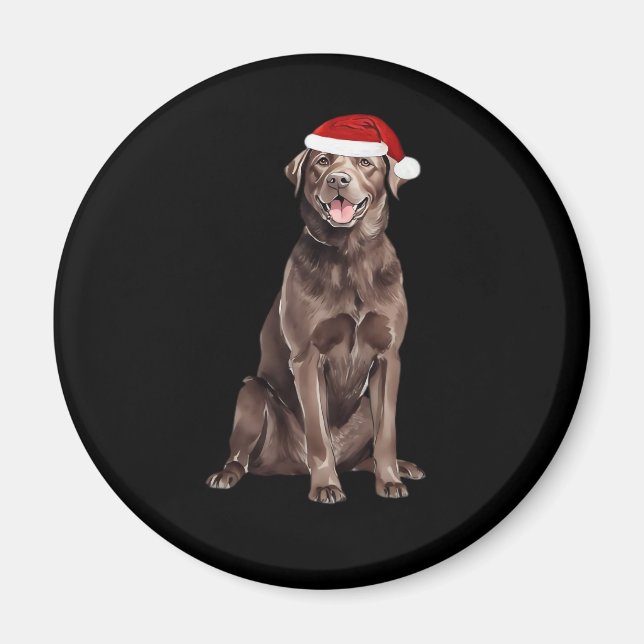 Imán Chocolate Lab Castaño de Navidad Perro Papicolau (Frente)