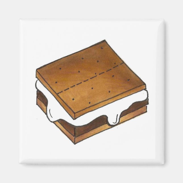 Imán Chocolate Marshmallow Smore S'mores Foodie Magnet (Frente)