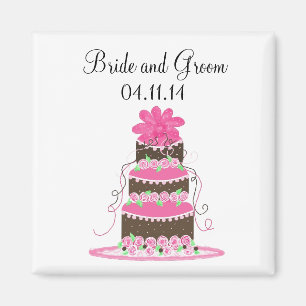 Imán Chocolate y Rosa Save the Date de Boda