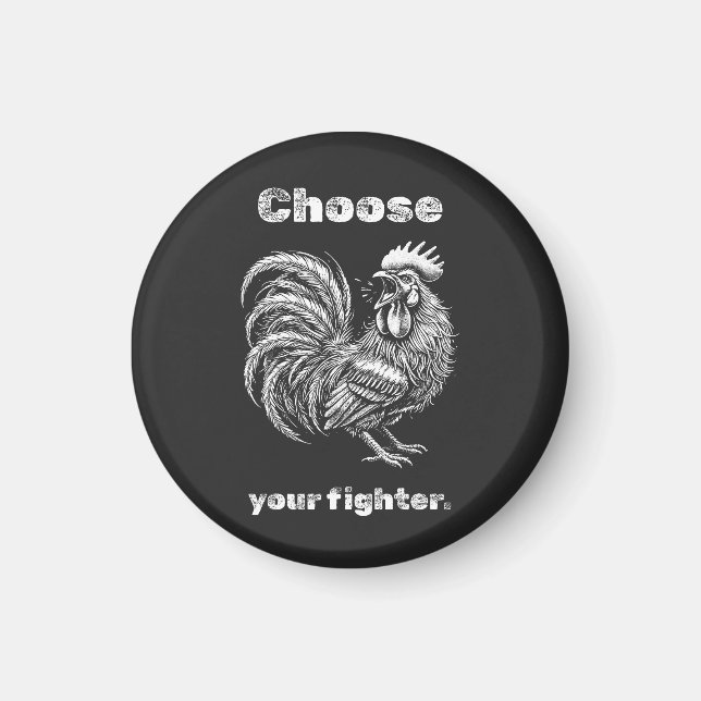 Imán Choose Your Fighter – Demon Rooster. (Frente)