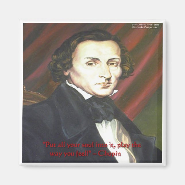 Imán Chopin Cómo Tocar Regalos Tarjetas y Camisetas (Frente)