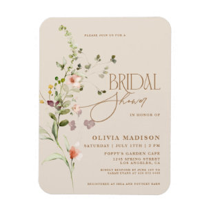 Imán Chorro Nupcial Jardín Floral Boho Escritura Modern