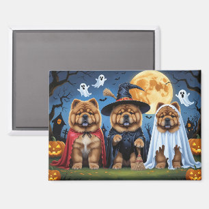 Imán Chow Chow Dog Pumpkin Halloween Funny