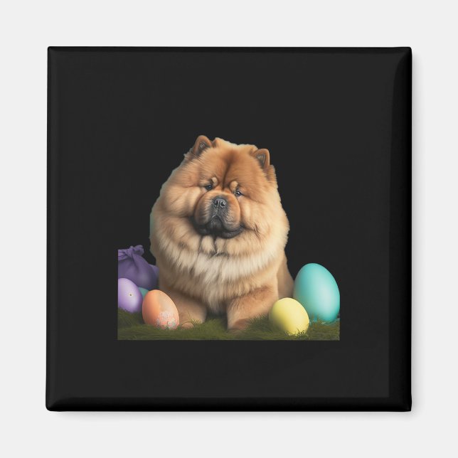 Imán Chow Chow Easter Funny Dog Easter Day Costume (Frente)