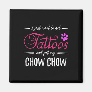 Imán Chow Chow Perro Lover Tattoo Shirt Divertido Perro