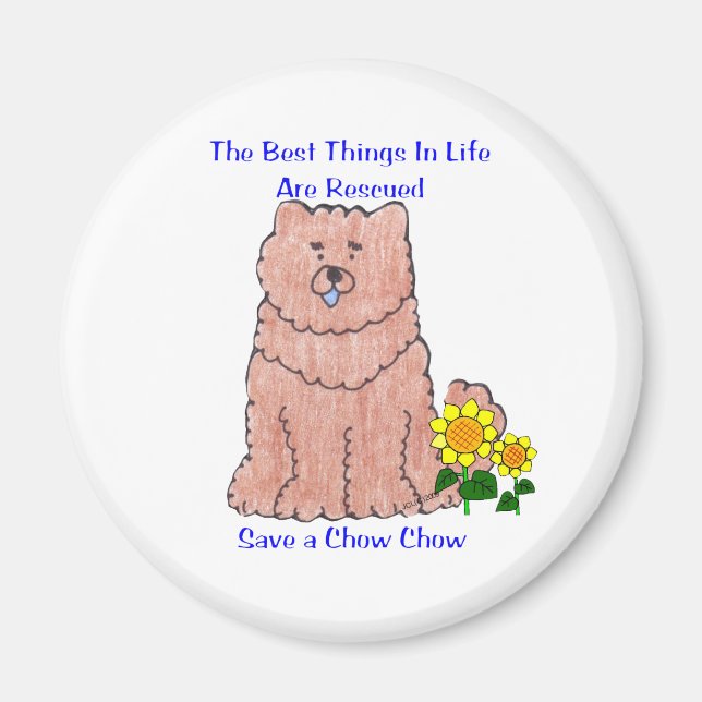 Imán Chow Chow Red Best Things In Life Magnet (Frente)