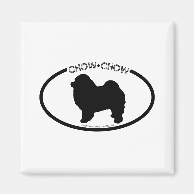 Imán Chow Chow Silhouette Black Magnet (Frente)