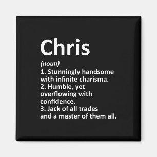 Imán Chris Definition Personalized Name Funny Cumpleaño