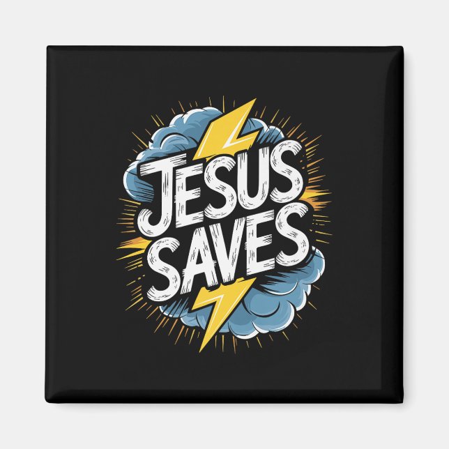 Imán Christan Jesus Saves Premium (Frente)