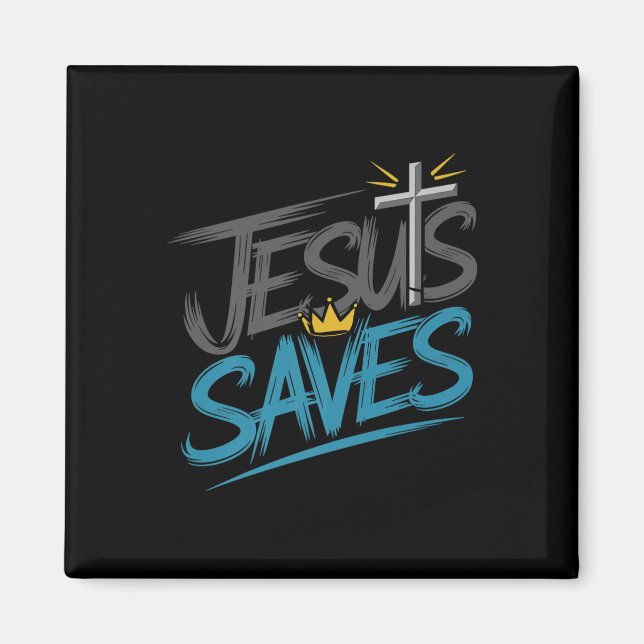 Imán Christan Jesus Saves Premium (Frente)