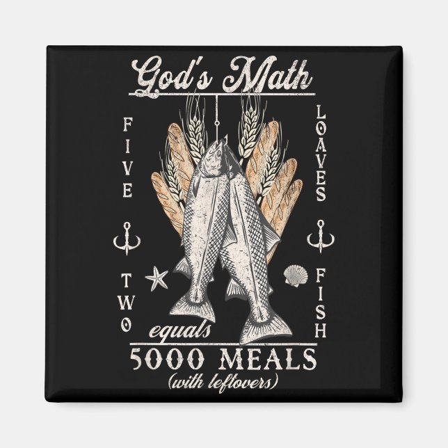 Imán Christian 2 Fishes 5 Breads 5000 Against  (Frente)