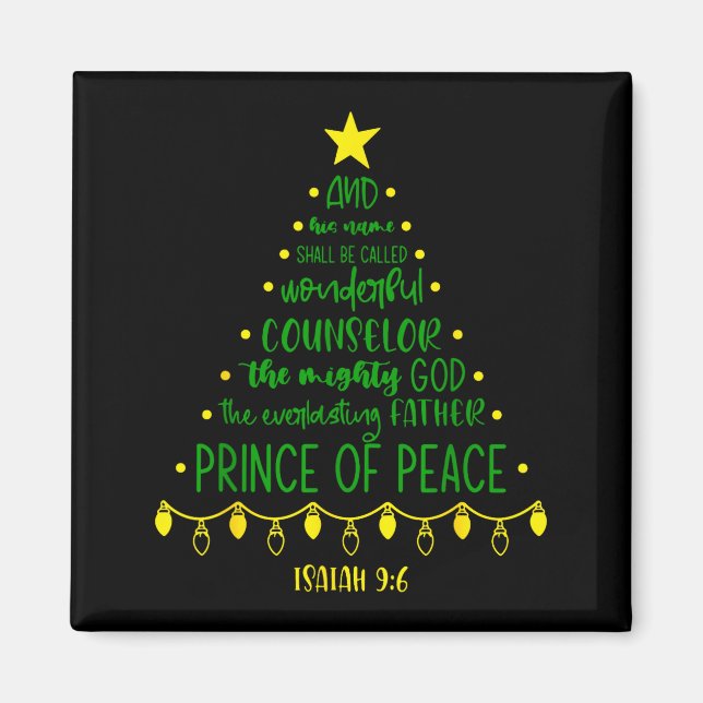 Imán Christian Christmas Jesus Bible Names Xmas Tree Sh (Frente)