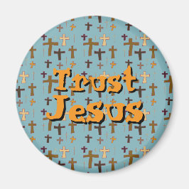 Imán Christian Cross “Trust Jesus” 