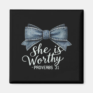 Imán Christian Denim Bow Shirational Bible Religi