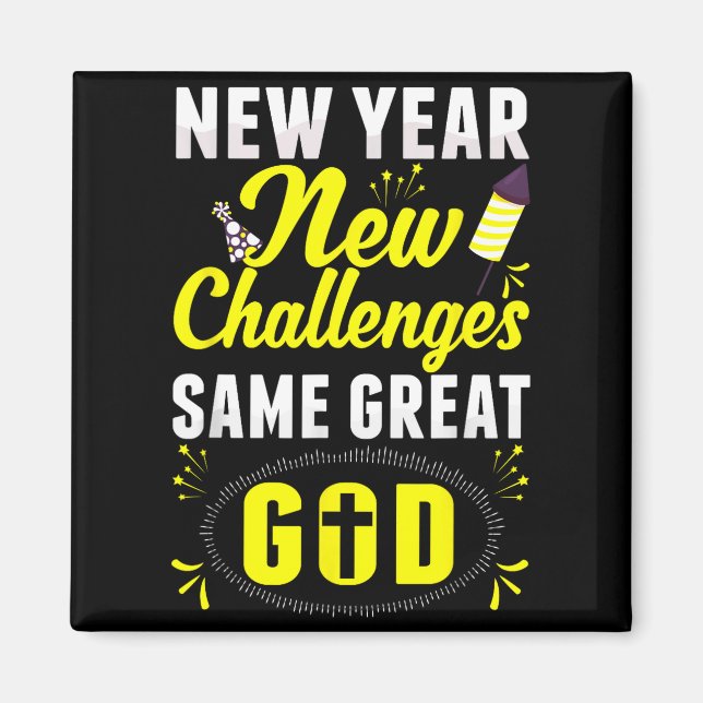 Imán Christian Happy New Year New Challenges Same Great (Frente)