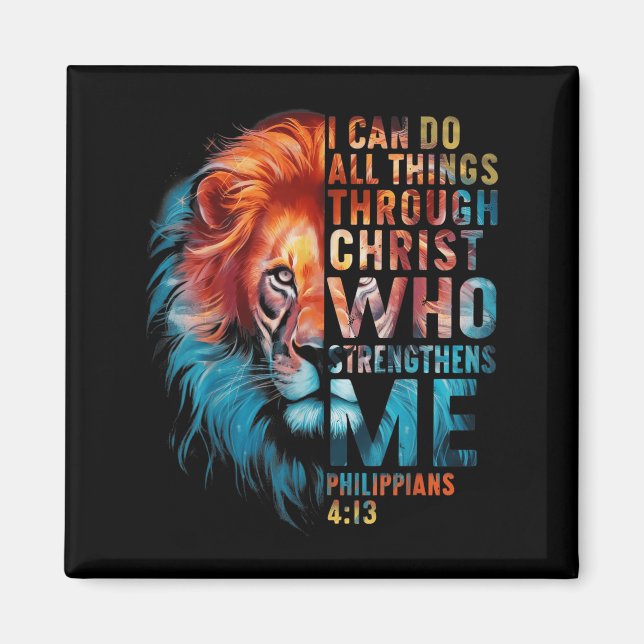 Imán Christian I Can Do All Thing Through Christ Lion F (Frente)