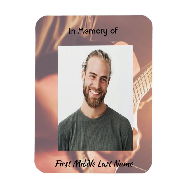 Imán Christian Memorial Keepsake Musician Piano Guitar (Vertical)