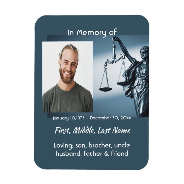 Imán Christian Memorial Keepsake Scales Justice Law (Vertical)