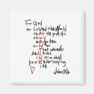Imán Christian Valentines John 3_16 Por Dios Tan Amado 