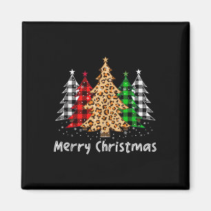 Imán Christma Tree Lights Xmas Plaid