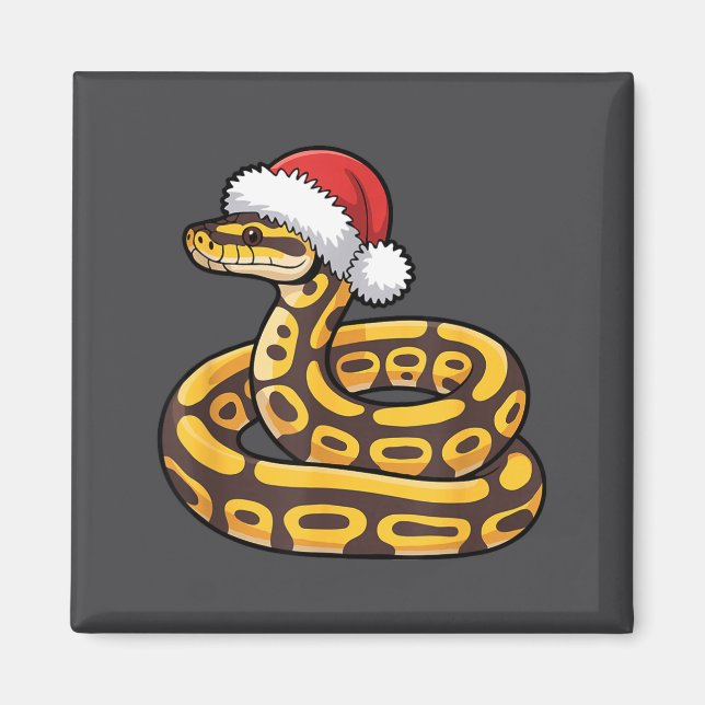 Imán Christmas Ball Python Ugly Xmas Sweater Snake Love (Frente)