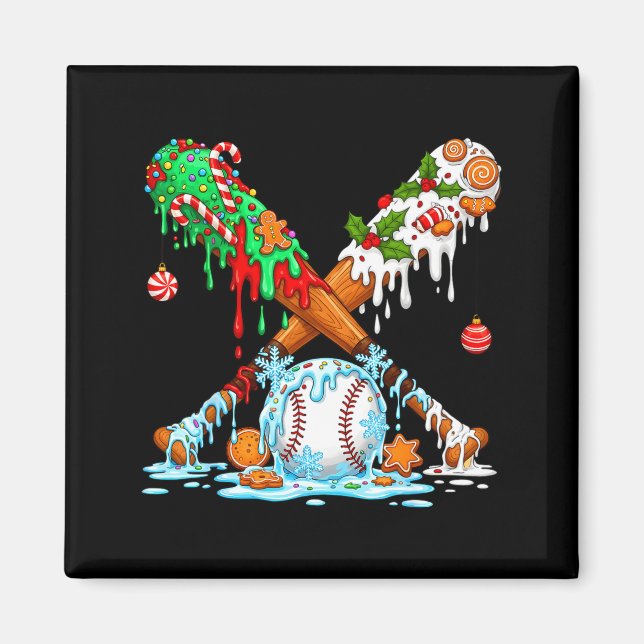 Imán Christmas Baseball Ice Cream Drip Candy Game Day B (Frente)