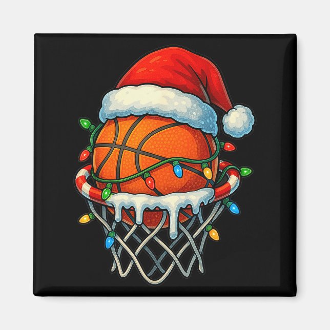 Imán Christmas Basketball Ice Cream Drip For Boys Kids  (Frente)