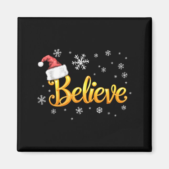 Imán Christmas Believe Santa Claus Believe Christmas  (Frente)