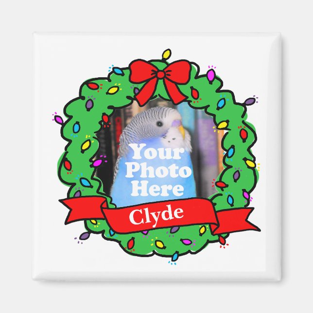 Imán Christmas Bird Photo Wreath (Frente)