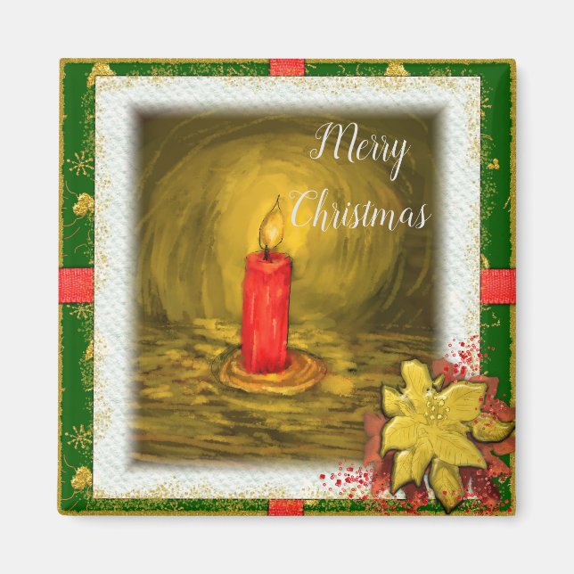 Imán Christmas Candle Fridge Magnet (Frente)