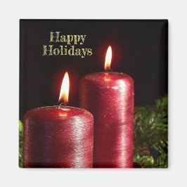 Imán Christmas Celebration Red Candles Winter Holidays