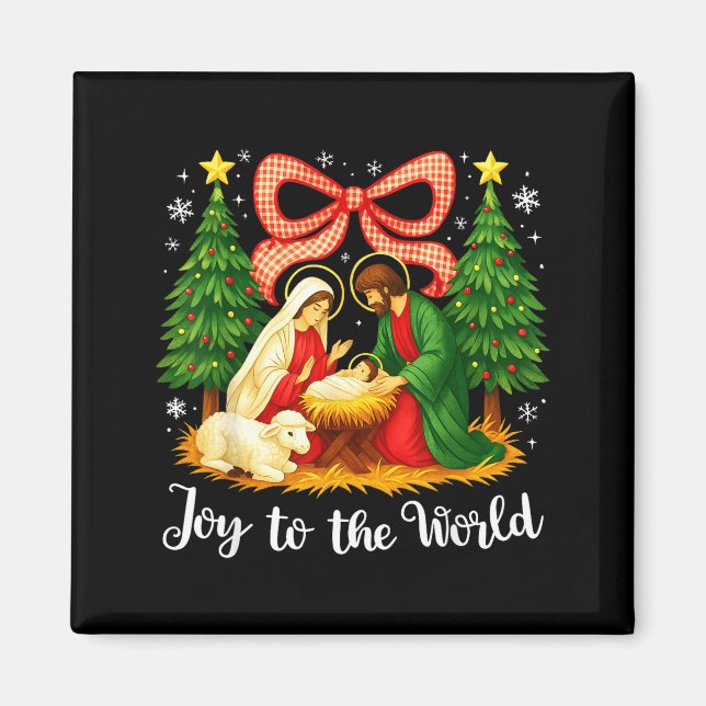 Imán Christmas Christian Joy To The World Coquette Jesu (Frente)
