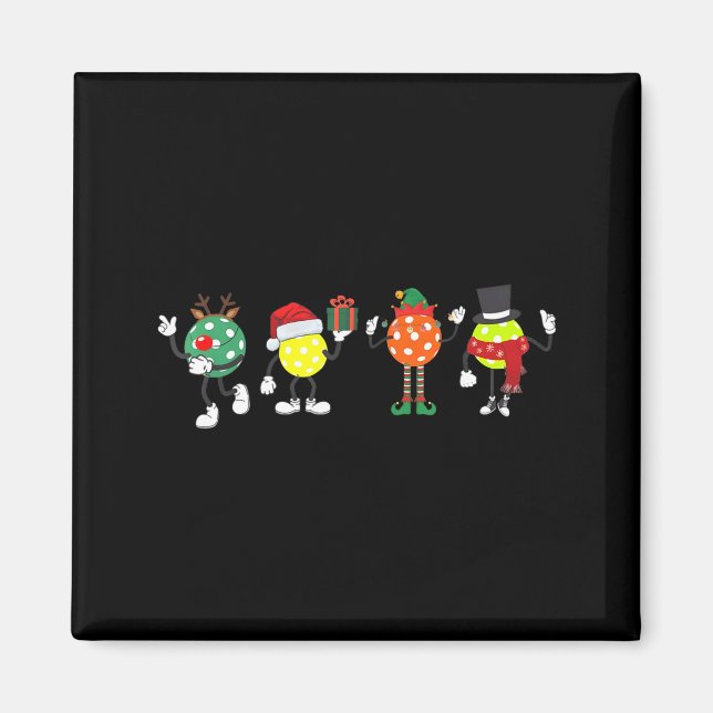 Imán Christmas Ckleball Player Xmas Santa Reindeer Elf  (Frente)