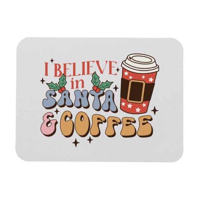 Imán Christmas Coffee | Santa and Coffee (Horizontal)