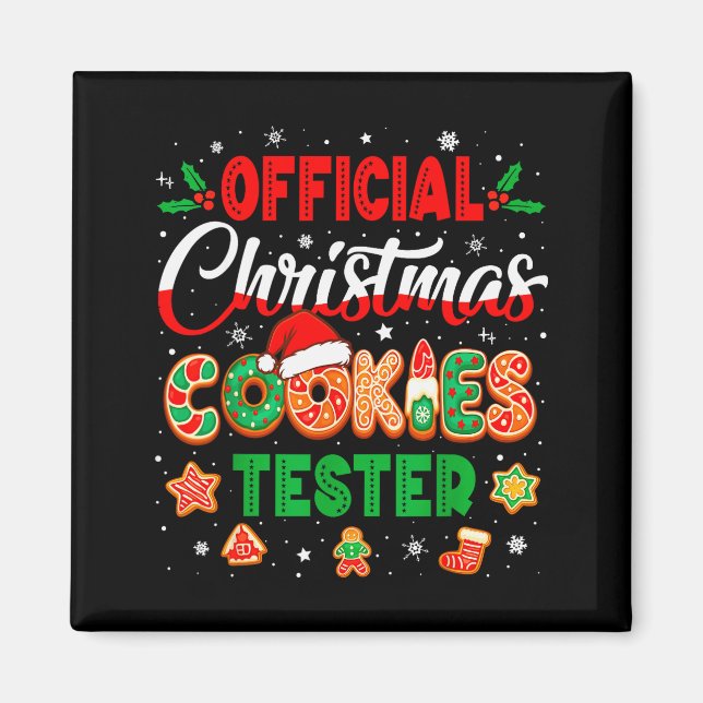 Imán Christmas Cookie Tester Taster Baking Crew Toddler (Frente)