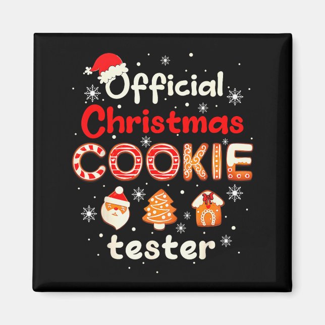 Imán Christmas Cookie Tester Taster Baking Crew Toddler (Frente)