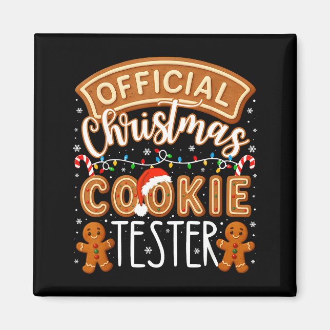 Imán Christmas Cookie Tester Taster Funny Family Baking (Frente)