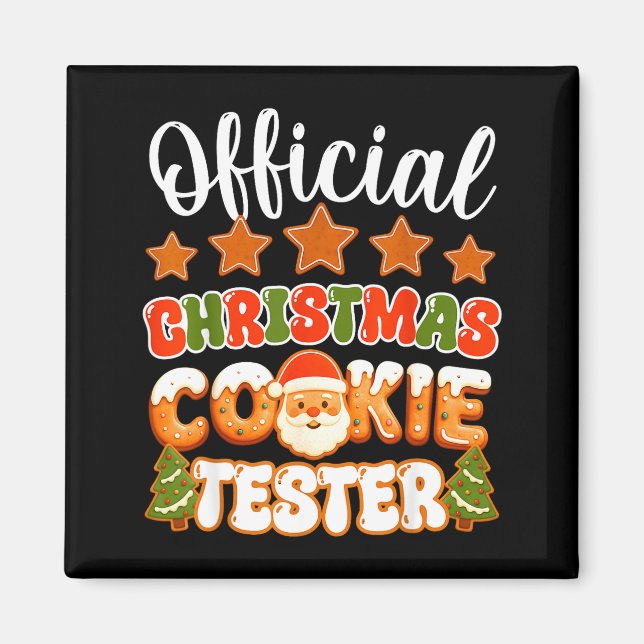 Imán Christmas Cookie Tester Taster Funny Family Baking (Frente)