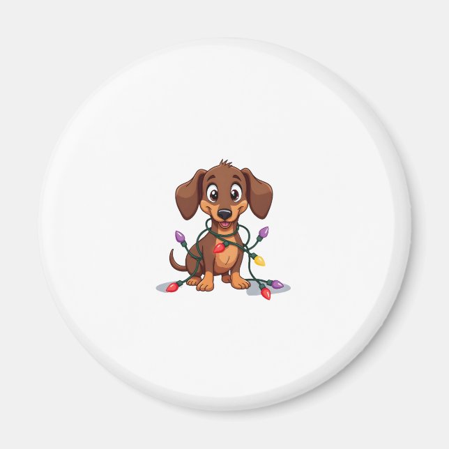 Imán Christmas Dachshund Lights (2) (Frente)