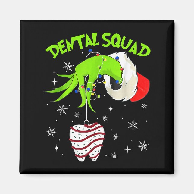 Imán Christmas Dental Squad Cute Dentist Dental Hygieni (Frente)