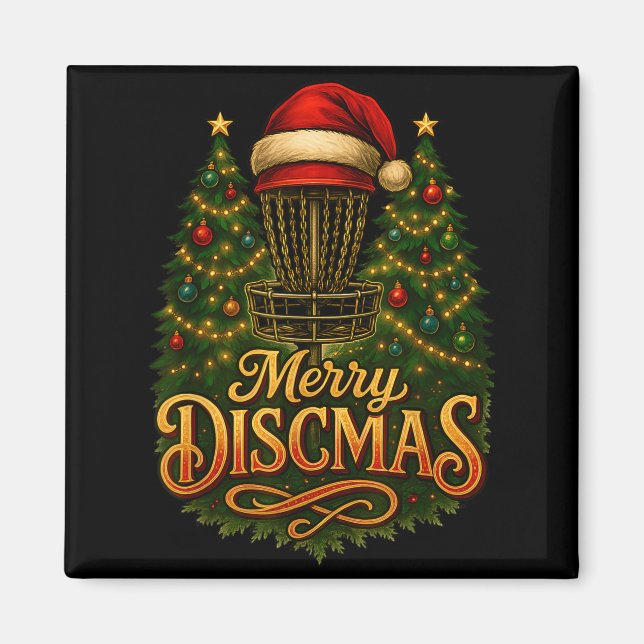 Imán Christmas Disc Golf Merry Discmas  (Frente)