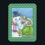 IMÁN CHRISTMAS ELEPHANT BUILDING CUTE PACHYDERM SNOWMAN<br><div class="desc">SHARE SMILES AND GOOD WISHES WITH A CHEERFUL SNOW ELEPHANT MAGNET * Customize ... ..Look For Matching Items Susan Brack Designs</div>