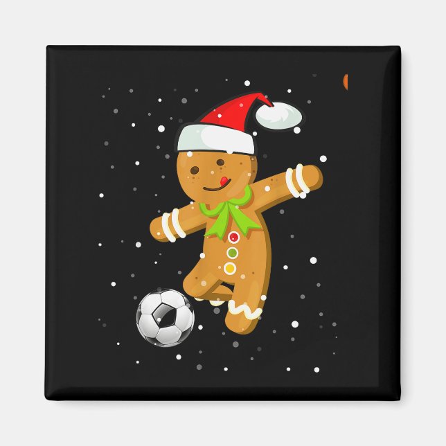 Imán Christmas Football Soccer Gingerbread Player  (Frente)