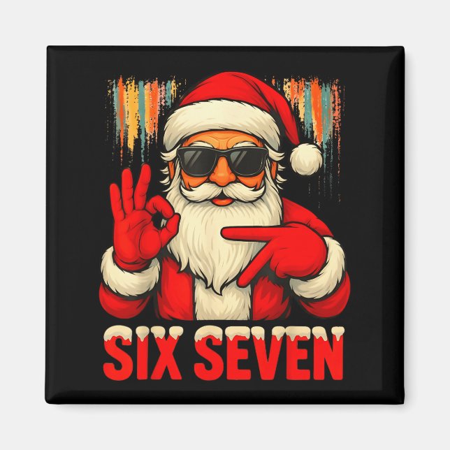 Imán Christmas Funny Six Seven 6 7 Meme Santa Men Boys  (Frente)