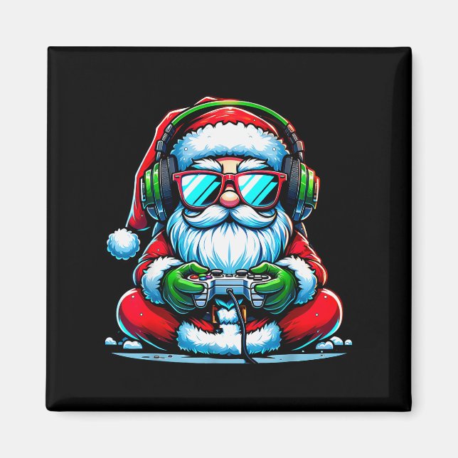 Imán Christmas Gamer Boys Video Game Santa Xmas  (Frente)