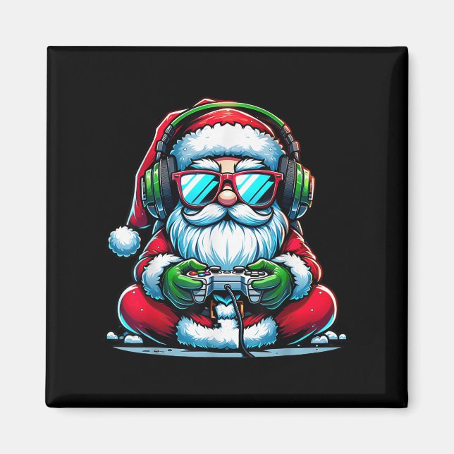Imán Christmas Gamer Boys Video Game Santa Xmas  (Frente)