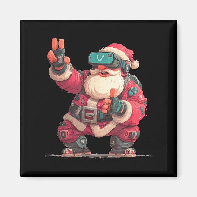Imán Christmas Gamer Look With This Cool Vr Santa Claus (Frente)