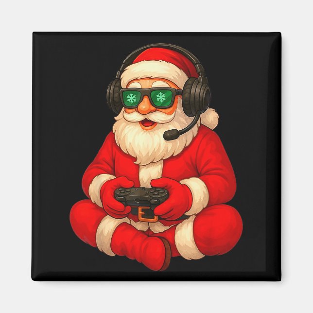 Imán Christmas Gamer Santa Video Game Gaming Boys Men K (Frente)