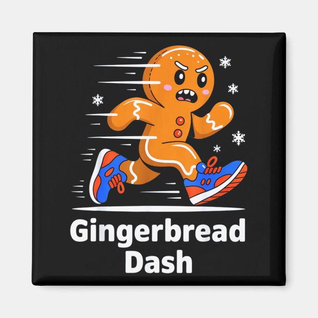 Imán Christmas Gingerbread Dash Running Runner Xmas Mar (Frente)