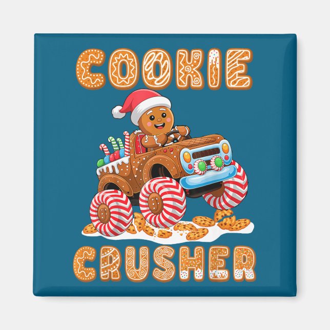 Imán Christmas Gingerbread Pajamas Cookie Crusher Monst (Frente)